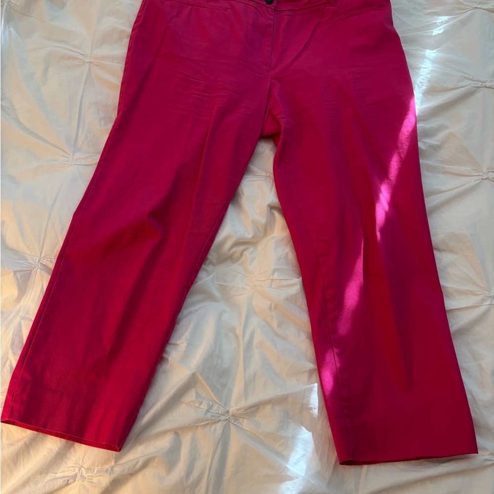 Ann Taylor Vibrant Pink Ankle Length Pants